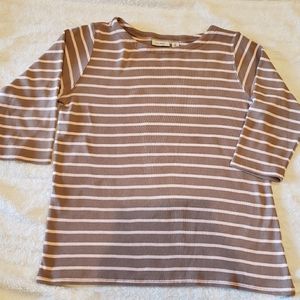 L.L. Bean Large Reg. White stripe shirt